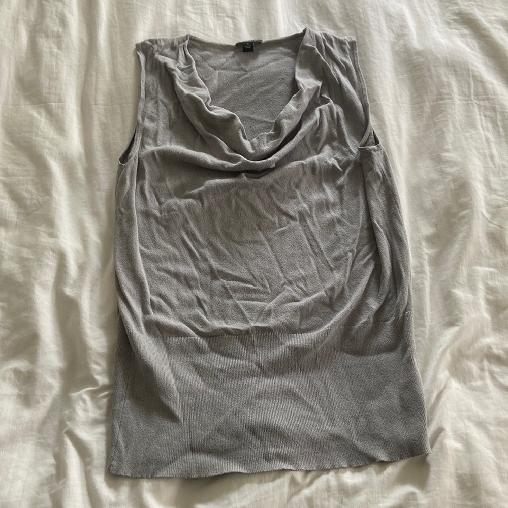 Grey Cowl Neck Top